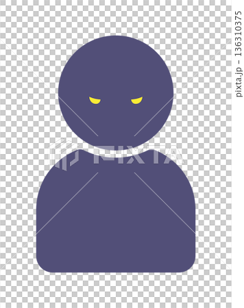 Icon of a person glaring with a scary face - Image illustration of a bad person, unidentified person, criminal or crime Icon of a person glaring with a scary face - Image illustration of a bad person, unidentified person, criminal or crime 136310375