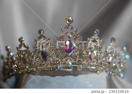 Royal golden crown on grey background. Royal golden crown on grey background. 136310610