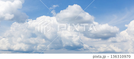 Panoramic blue sky background photography 136310970