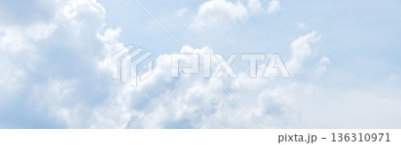 Extra wide panoramic blue sky background, white clouds Extra wide panoramic blue sky background, white clouds 136310971