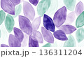 Abstract lavender and green leaf pattern for delicate background or print 136311204