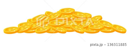 Pile of shiny gold point coins on white background. Precious money. Treasure cash. Finance savings. Currency profit heap. Golden monetary. Financial success. Vector concept of wealth Pile of shiny gold point coins on white background. Precious money. Treasure cash. Finance savings. Currency profit heap. Golden monetary. Financial success. Vector concept of wealth 136311885