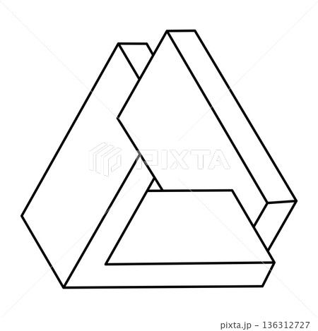 Impossible shape. Web design element. Optical Illusion object. Line design. Unreal geometric figures. Op art shape. Impossible shape. Web design element. Optical Illusion object. Line design. Unreal geometric figures. Op art shape. 136312727