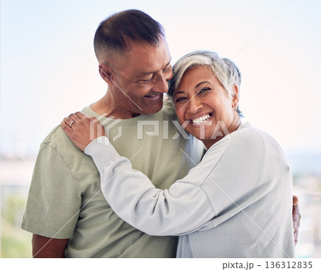 Hug, portrait and senior couple smile, bonding and enjoy quality time together, holiday or vacation in Brazil. Outdoor sunshine, marriage love and elderly man, old woman or people embrace for care Hug, portrait and senior couple smile, bonding and enjoy quality time together, holiday or vacation in Brazil. Outdoor sunshine, marriage love and elderly man, old woman or people embrace for care 136312835