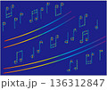 カラフルな音符のイラスト 136312847