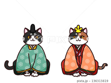 ねこのお雛様お内裏様 136313819