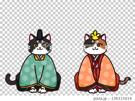 ねこのお雛様お内裏様 136313819