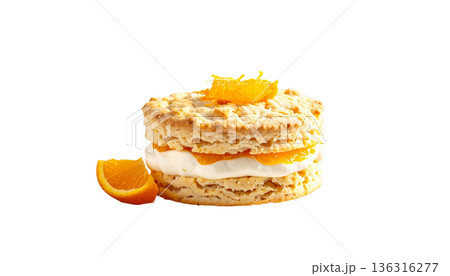 アールグレイ＆オレンジのスコーンサンド 香り豊かな紅茶スイーツのイラスト 136316277