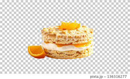 アールグレイ＆オレンジのスコーンサンド 香り豊かな紅茶スイーツのイラスト 136316277
