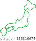日本地図地図ひとふで 136316675