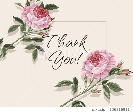 Invitation card with pink roses. Vector. Invitation card with pink roses. Vector. 136316911