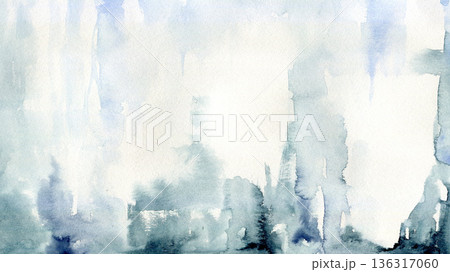水彩 テクスチャ 白 青 面構成 抽象 背景 136317060