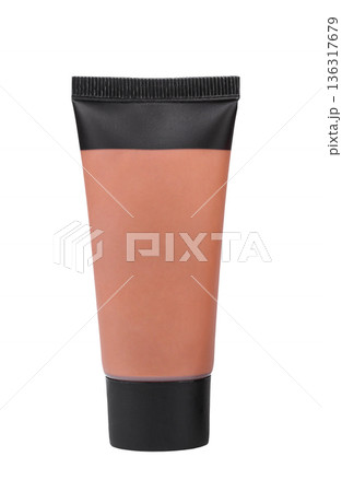 Tube with make up liquid foundation, isolated on white background Tube with make up liquid foundation, isolated on white background 136317679