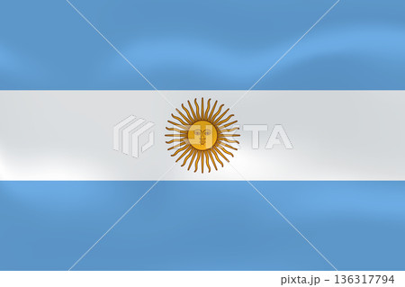 Argentina flag with wavy silk effect. Vector flag symbolizing national pride, identity, heritage, patriotism and authority 136317794