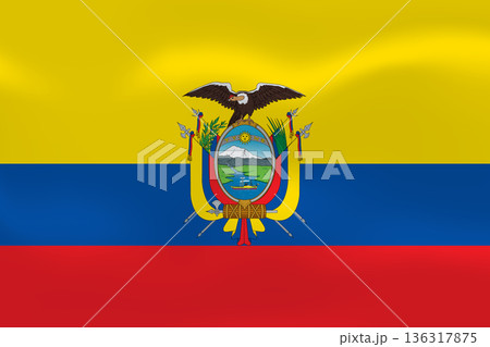 Ecuador flag with wavy silk effect. Vector flag symbolizing national pride, identity, heritage, patriotism and authority Ecuador flag with wavy silk effect. Vector flag symbolizing national pride, identity, heritage, patriotism and authority 136317875
