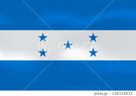 Honduras flag with wavy silk effect. Vector flag symbolizing national pride, identity, heritage, patriotism and authority 136318015