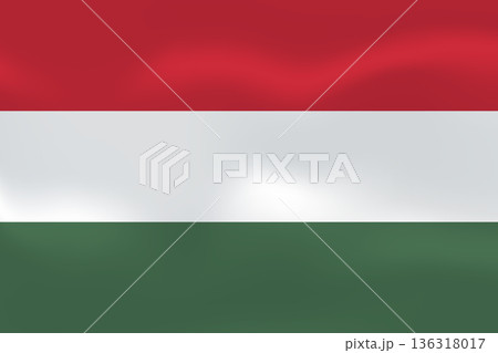 Hungary flag with wavy silk effect. Vector flag symbolizing national pride, identity, heritage, patriotism and authority Hungary flag with wavy silk effect. Vector flag symbolizing national pride, identity, heritage, patriotism and authority 136318017