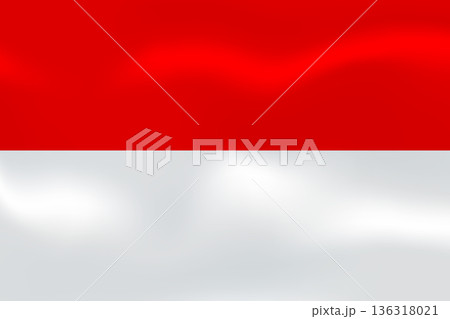Indonesia flag with wavy silk effect. Vector flag symbolizing national pride, identity, heritage, patriotism and authority Indonesia flag with wavy silk effect. Vector flag symbolizing national pride, identity, heritage, patriotism and authority 136318021
