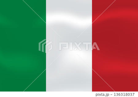 Italy flag with wavy silk effect. Vector flag symbolizing national pride, identity, heritage, patriotism and authority Italy flag with wavy silk effect. Vector flag symbolizing national pride, identity, heritage, patriotism and authority 136318037