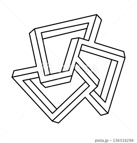 Sacred geometry figure. Impossible shape. Web design element. Optical Illusion object. Line design. Geometric figures. Op art. Sacred geometry figure. Impossible shape. Web design element. Optical Illusion object. Line design. Geometric figures. Op art. 136318298