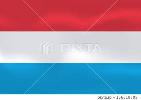 Luxembourg flag with wavy silk effect. Vector flag symbolizing national pride, identity, heritage, patriotism and authority Luxembourg flag with wavy silk effect. Vector flag symbolizing national pride, identity, heritage, patriotism and authority 136319308