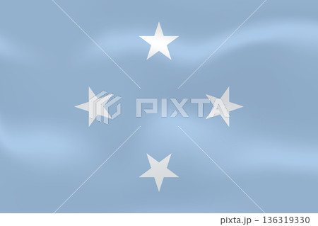 Federated States of Micronesia flag with wavy silk effect. Vector flag symbolizing national pride, identity, heritage, patriotism and authority 136319330