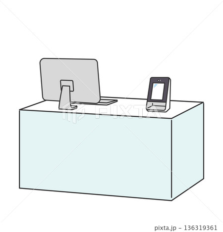 クリニックの受付カウンターのイメージイラスト クリニックの受付カウンターのイメージイラスト 136319361