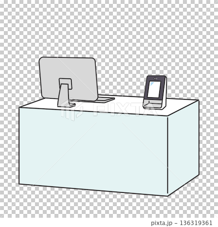 クリニックの受付カウンターのイメージイラスト クリニックの受付カウンターのイメージイラスト 136319361