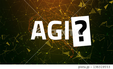 Artificial General Intelligence AGI 2025 Concept with Digital Network Background and Question of Future AI Development Artificial General Intelligence AGI 2025 Concept with Digital Network Background and Question of Future AI Development 136319553