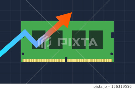 Rising RAM Shortage Crisis with Increasing...のイラスト素材 [136319556] - PIXTA