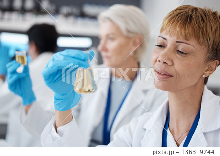 Essential oil, development and scientist in a lab doing research organic and natural fragrance in a clinic. Serum, treatment and collagen expert working on a skincare, perfume or beauty product Essential oil, development and scientist in a lab doing research organic and natural fragrance in a clinic. Serum, treatment and collagen expert working on a skincare, perfume or beauty product 136319744