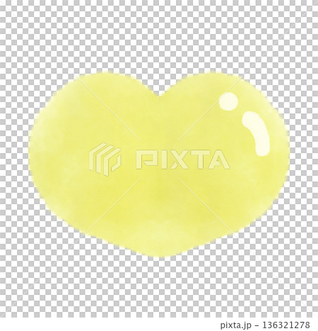 Cute plump yellow heart mark watercolor illustration material Cute plump yellow heart mark watercolor illustration material 136321278