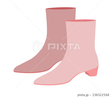 Pink block heel ankle boot women color pair. Round toe with chunky sole for elegance, luxury event look. Technical  136322588