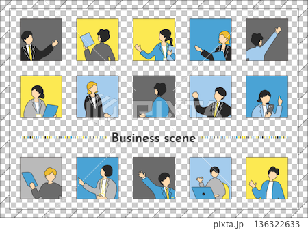 Business scene people icon collection Business scene people icon collection 136322633