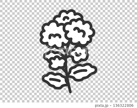 油菜花圖示插圖(線條畫) 油菜花圖示插圖(線條畫) 136322806