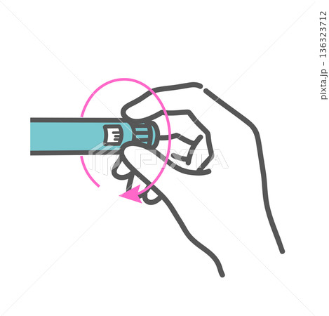 インスリン注射の単位合わせ・ダイヤル設定のイラスト 136323712