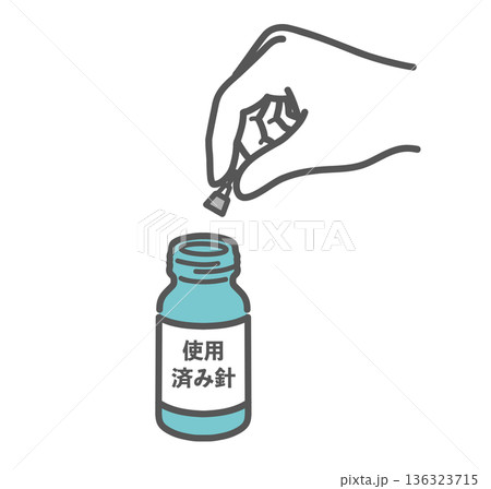 使用済みインスリン注射針の廃棄・保管のイラスト 136323715
