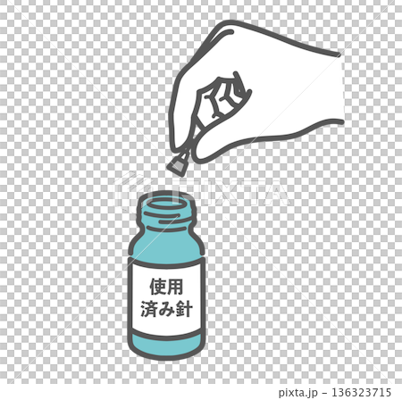 使用済みインスリン注射針の廃棄・保管のイラスト 136323715