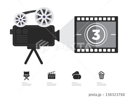 Movie and film vector illustration 136323788