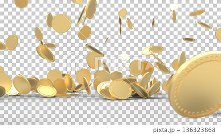 降ってくるゴールドコイン　CG 136323868