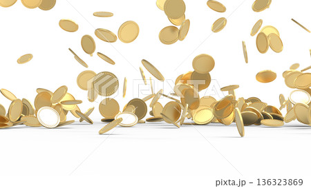 降ってくるゴールドコイン　CG 136323869