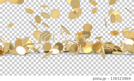 降ってくるゴールドコイン　CG 136323869