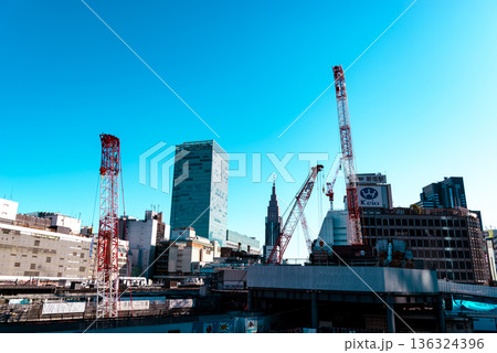 東京都市風景 新宿駅西口の再開発工事 2026.01　a-3 ライトカラー 136324396
