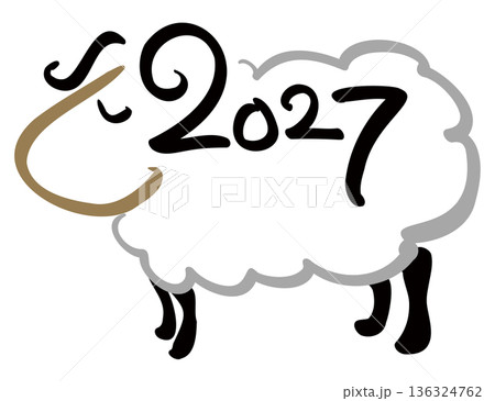 2027-手描きの羊 136324762