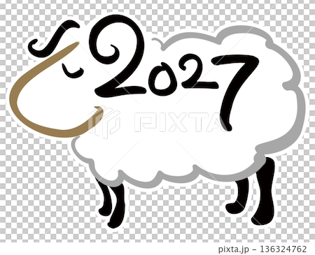 2027-手描きの羊 136324762