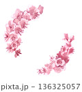 抽象的な桜の水彩フレーム　飾り　水差素材 136325057