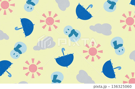 お天気マークのパターン(イエロー) お天気マークのパターン(イエロー) 136325060