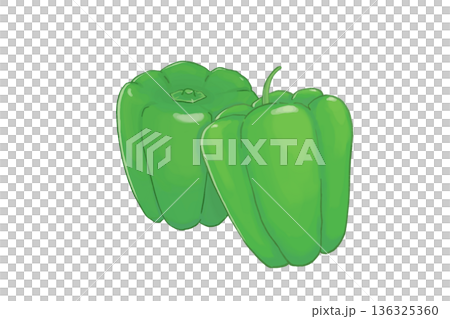 手繪新鮮甜椒,一組 2 個(另一種構圖) 手繪新鮮甜椒,一組 2 個(另一種構圖) 136325360
