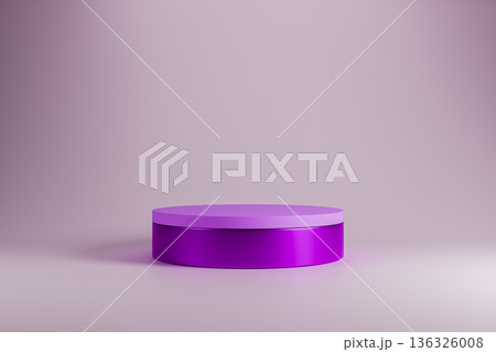 Purple ring podium on dark violet studio background Purple ring podium on dark violet studio background 136326008