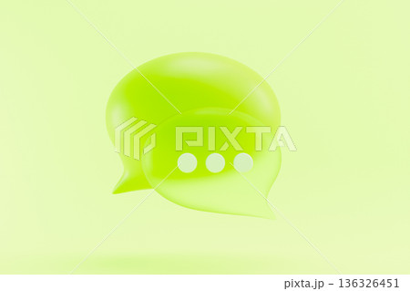 3d green message icon for business communication and talk. 136326451